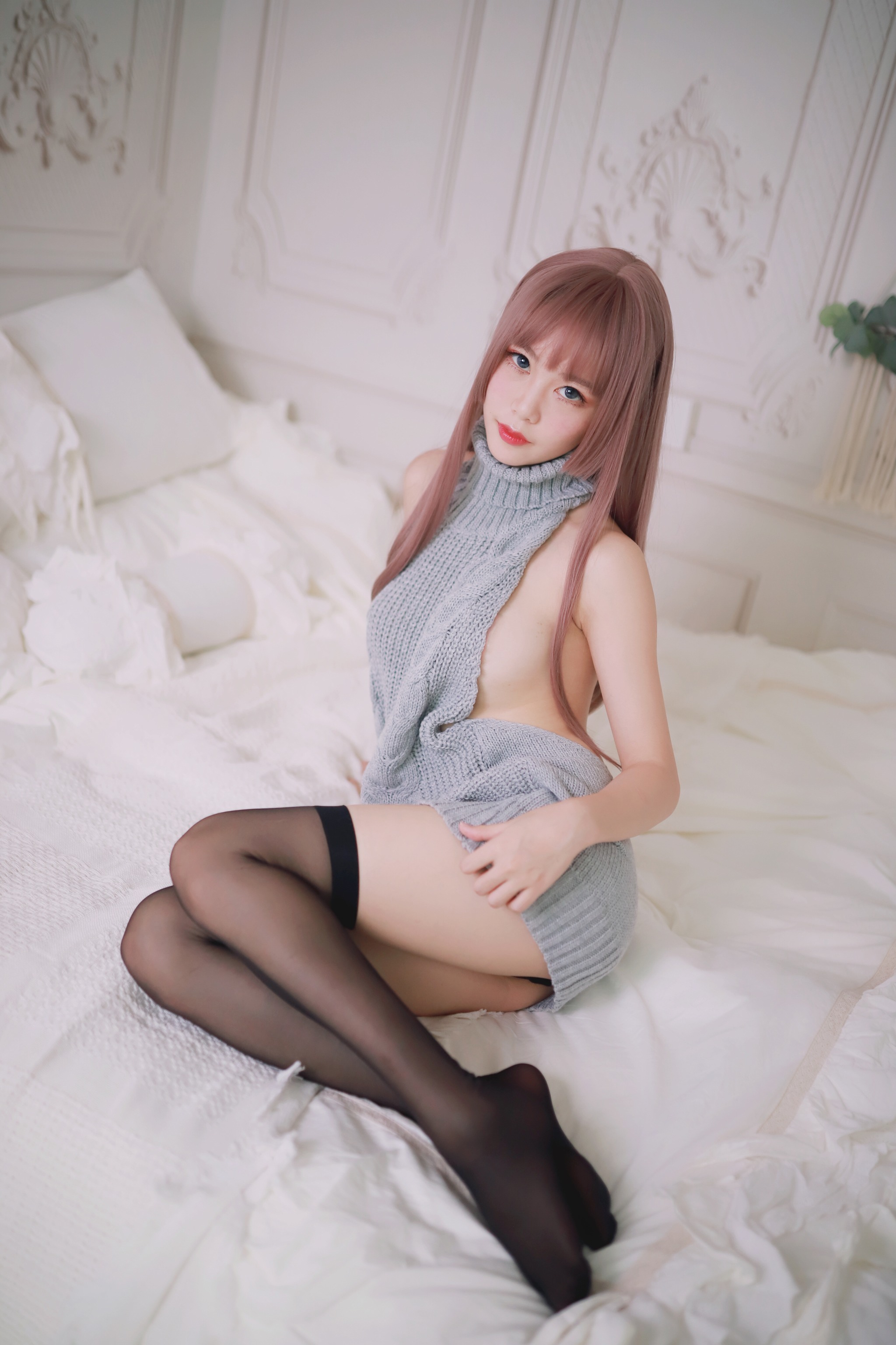 图片[1]-抖娘-利世 – NO.044 漏背毛衣 [30P]-XikXak